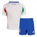 Maillot de foot Italie Extérieur vêtements enfant Europe 2024 Manches Courtes (+ pantalon court)